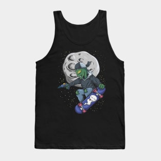 Alien Skateboard in Space Tank Top